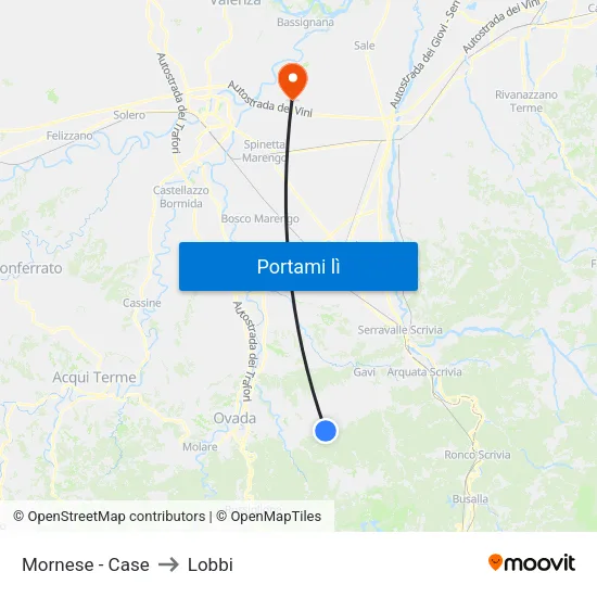 Mornese - Case to Lobbi map