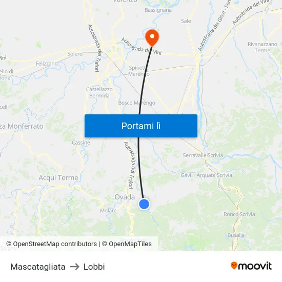 Mascatagliata to Lobbi map