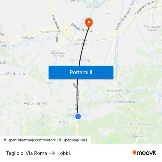 Tagliolo, Via Roma to Lobbi map