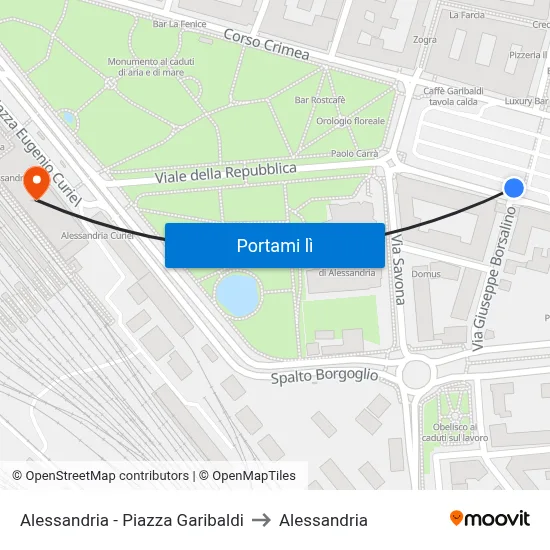 Alessandria - Piazza Garibaldi to Alessandria map
