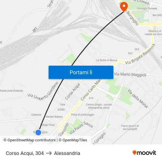 Corso Acqui, 304 to Alessandria map