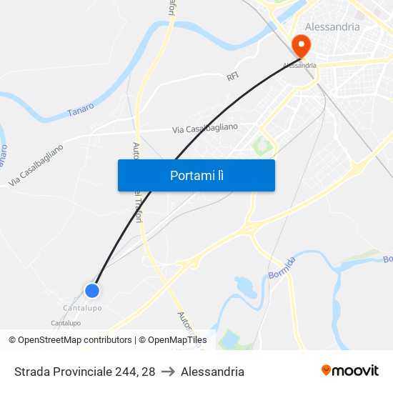 Strada Provinciale 244, 28 to Alessandria map