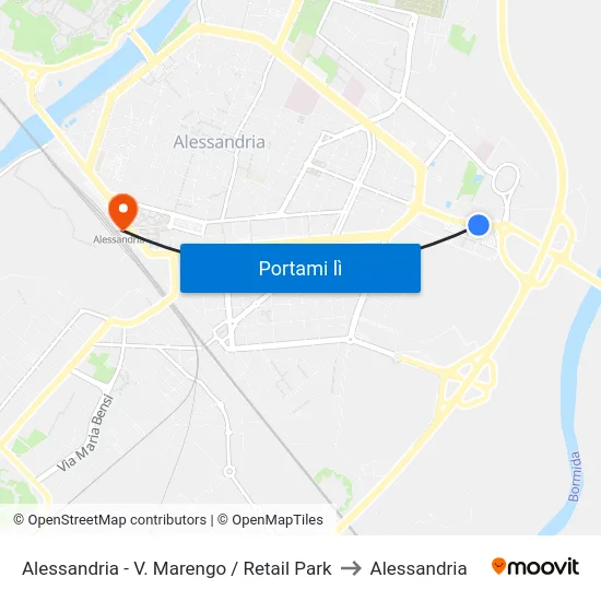 Alessandria - V. Marengo / Retail Park to Alessandria map