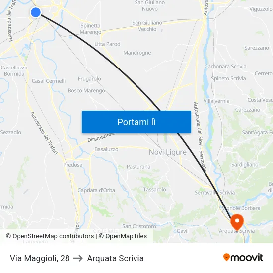 Via Maggioli, 28 to Arquata Scrivia map