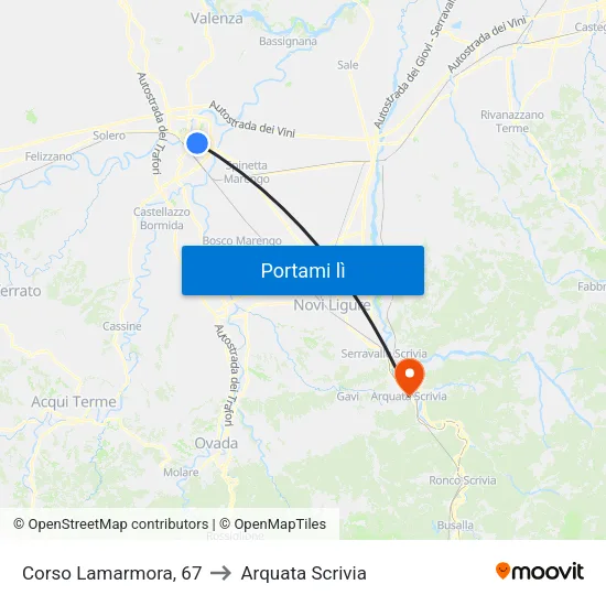 Lamarmora - Oberdan to Arquata Scrivia map