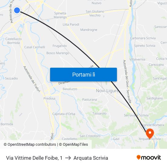 Via Vittime Delle Foibe, 1 to Arquata Scrivia map