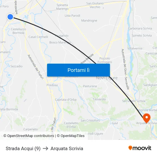 Strada Acqui (9) to Arquata Scrivia map