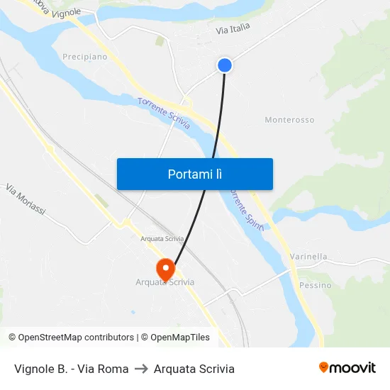Vignole B. - Via Roma to Arquata Scrivia map