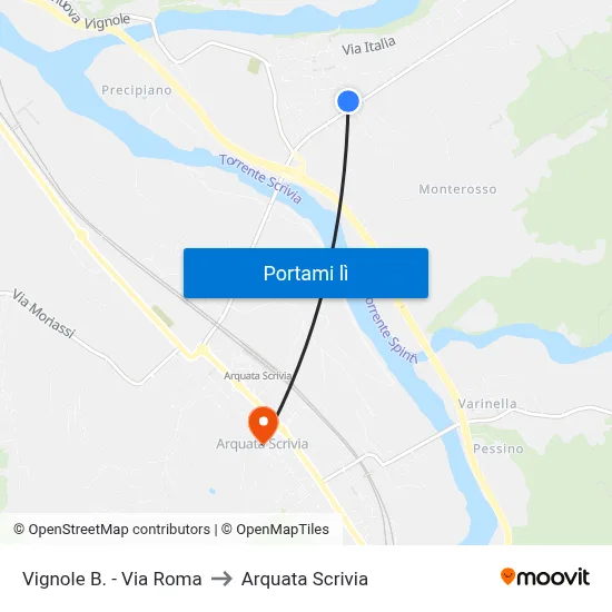 Vignole B. - Via Roma to Arquata Scrivia map