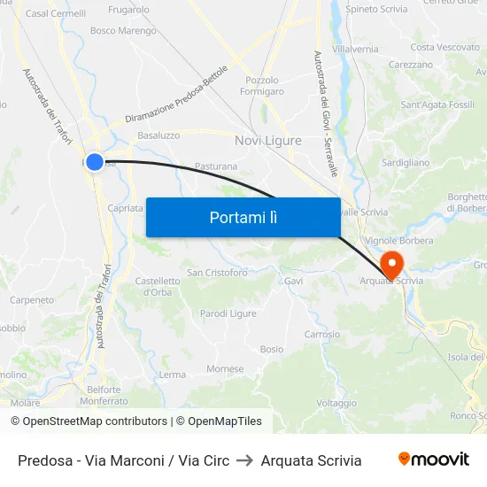Predosa - Via Marconi / Via Circ to Arquata Scrivia map