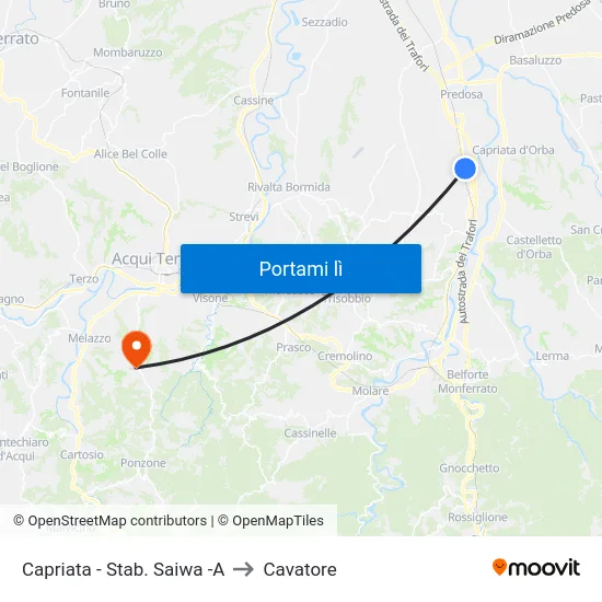 Capriata - Stab. Saiwa -A to Cavatore map