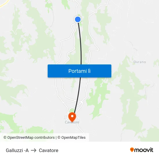 Galluzzi -A to Cavatore map