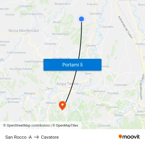 San Rocco -A to Cavatore map