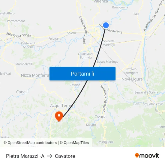 Pietra Marazzi -A to Cavatore map