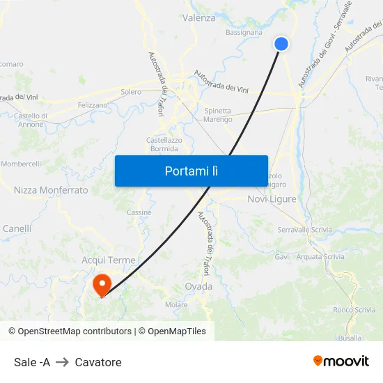 Sale -A to Cavatore map