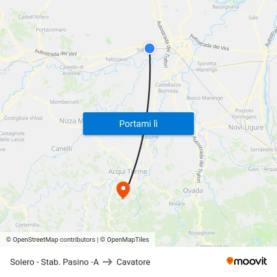 Solero - Stab. Pasino -A to Cavatore map