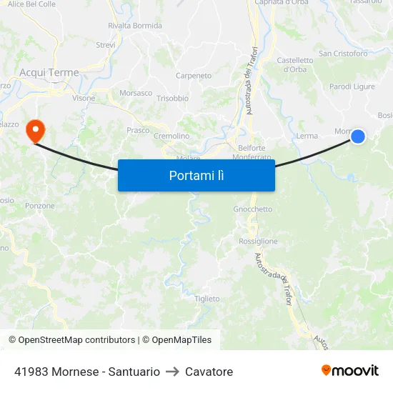 41983 Mornese - Santuario to Cavatore map