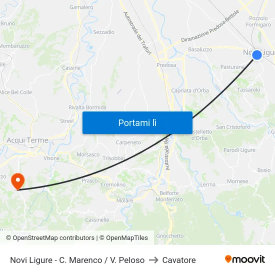 Novi Ligure - C. Marenco / V. Peloso to Cavatore map