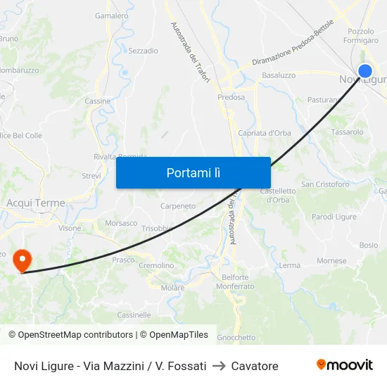 Novi Ligure - Via Mazzini / V. Fossati to Cavatore map