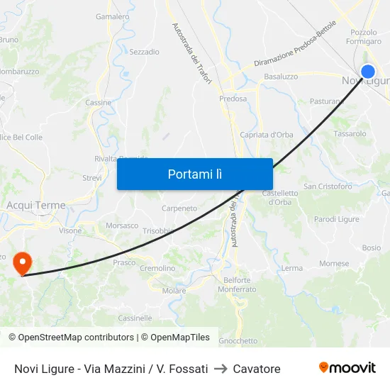 Novi Ligure - Via Mazzini / V. Fossati to Cavatore map