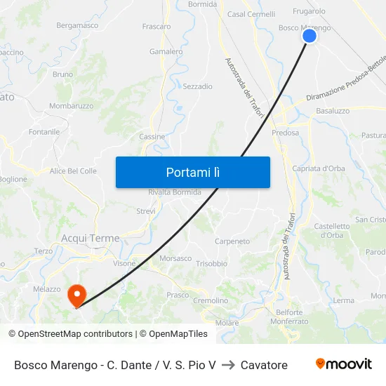 Bosco Marengo - C. Dante / V. S. Pio V to Cavatore map