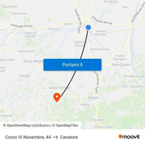 IV Novembre - Ardigò to Cavatore map