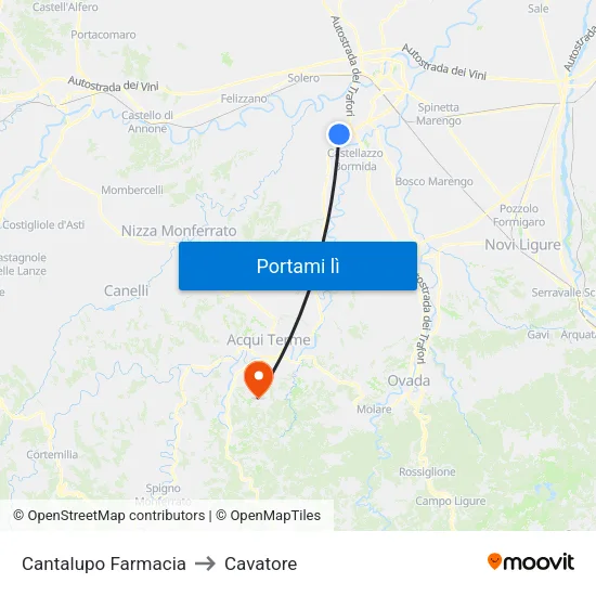 Cantalupo Farmacia to Cavatore map
