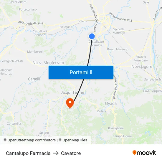 Cantalupo Farmacia to Cavatore map