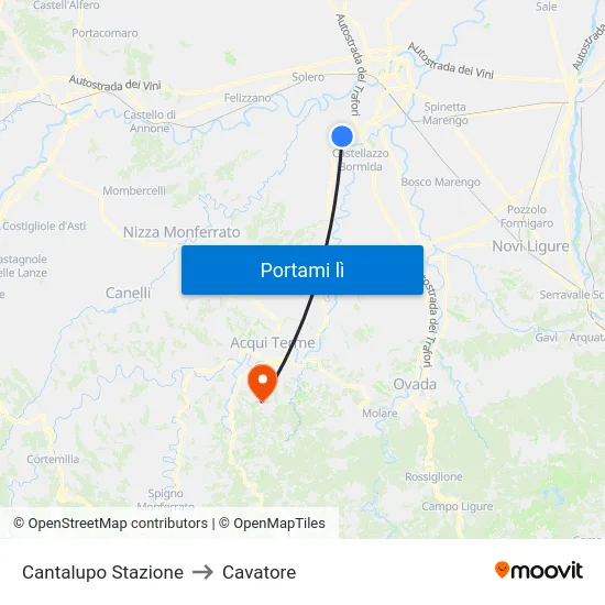 Cantalupo Stazione to Cavatore map