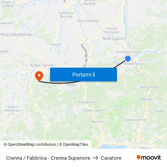 Crenna / Fabbrica - Crenna Superiore to Cavatore map