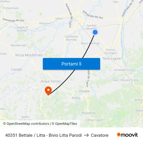 40351 Bettale / Litta - Bivio Litta Parodi to Cavatore map