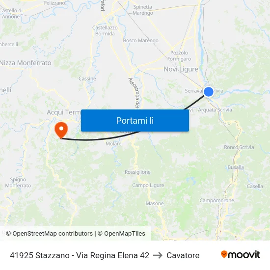 41925 Stazzano - Via Regina Elena 42 to Cavatore map