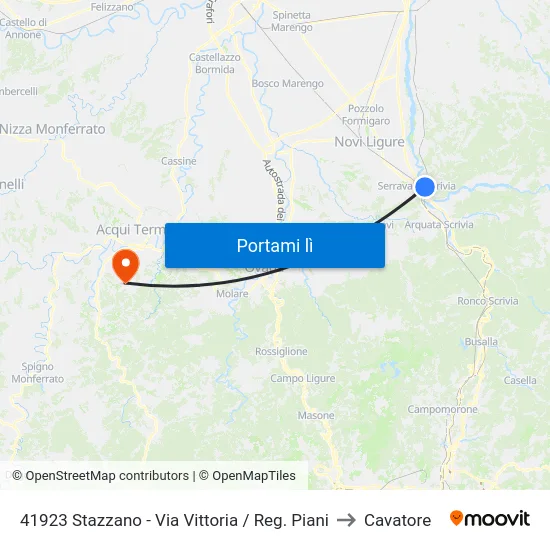 41923 Stazzano - Via Vittoria / Reg. Piani to Cavatore map