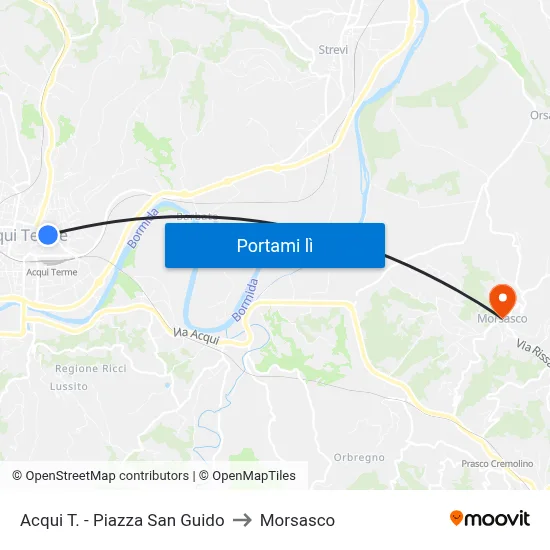Acqui T. - Piazza San Guido to Morsasco map