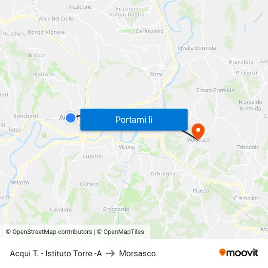 Acqui T. - Istituto Torre -A to Morsasco map