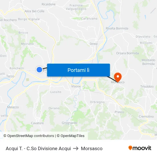 Acqui T. - C.So Divisione Acqui to Morsasco map