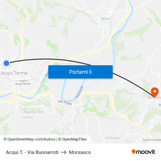 Acqui T. - Via Buonarroti to Morsasco map