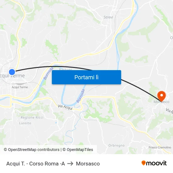 Acqui T. - Corso Roma -A to Morsasco map
