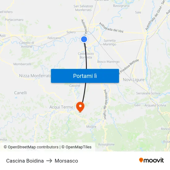 Cascina Boidina to Morsasco map