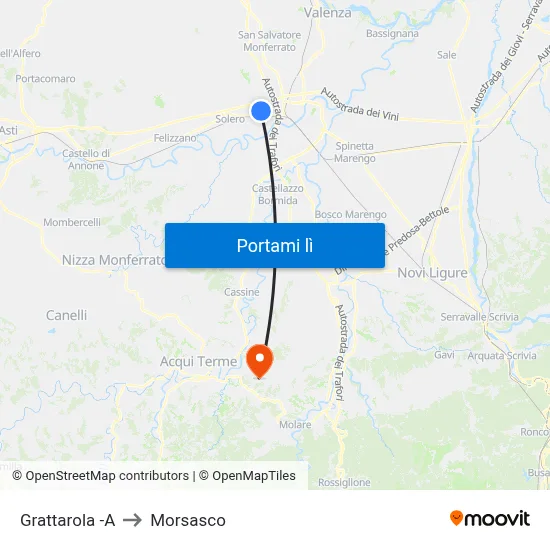 Grattarola -A to Morsasco map