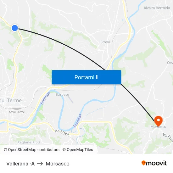 Vallerana -A to Morsasco map
