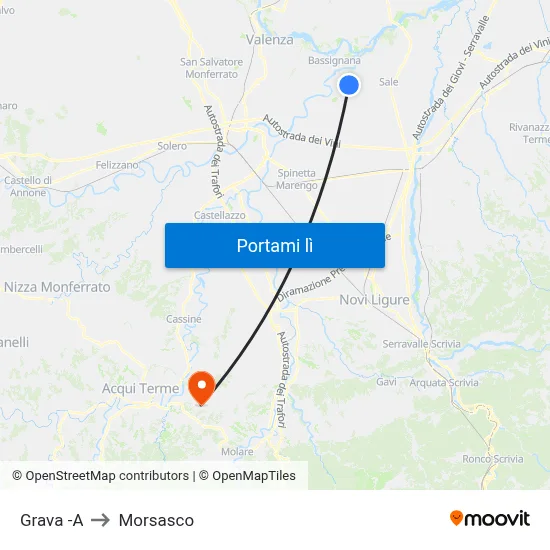 Grava -A to Morsasco map