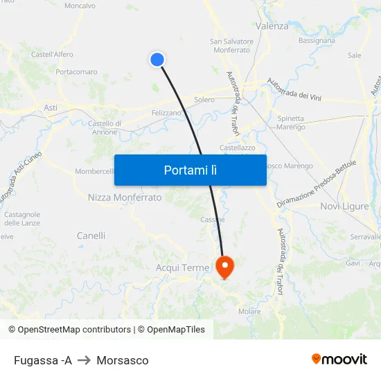 Fugassa -A to Morsasco map