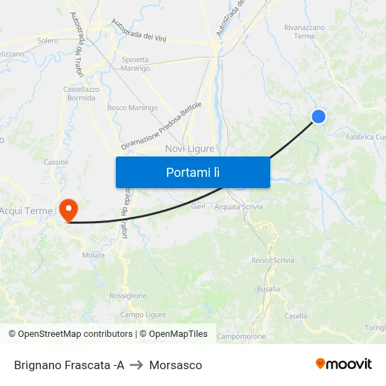 Brignano Frascata -A to Morsasco map