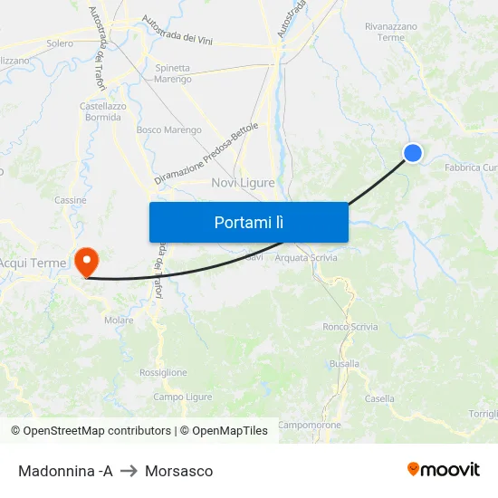 Madonnina -A to Morsasco map