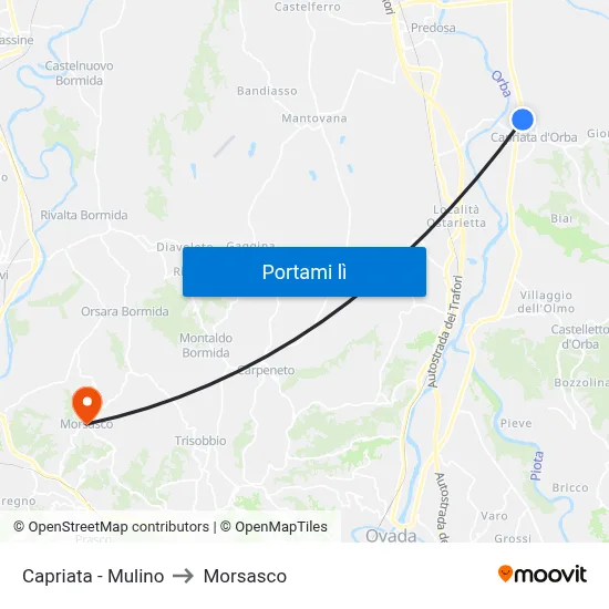 Capriata - Mulino to Morsasco map