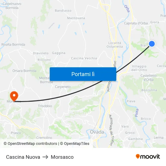 Cascina Nuova to Morsasco map