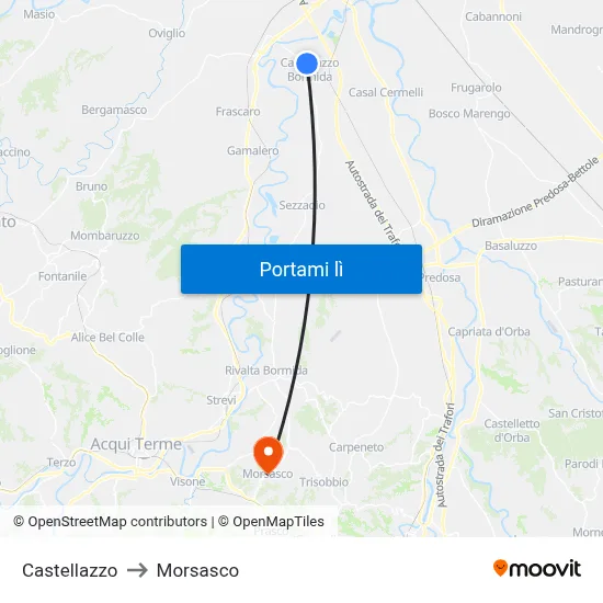 Castellazzo to Morsasco map