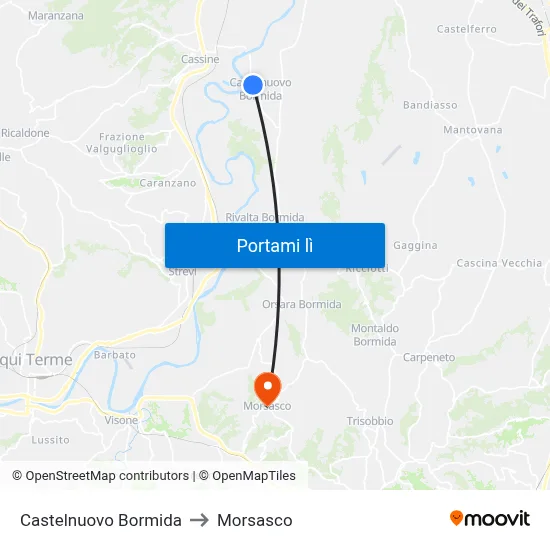 Castelnuovo Bormida to Morsasco map