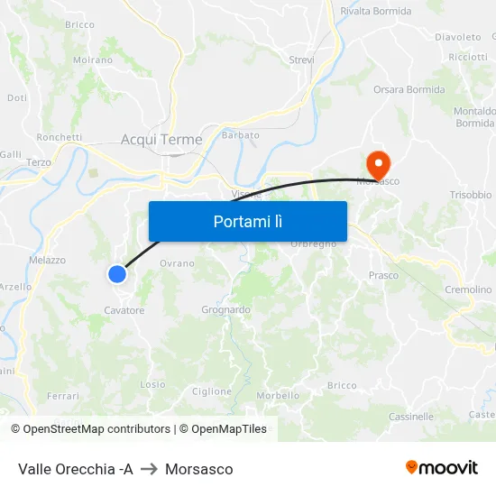 Valle Orecchia -A to Morsasco map